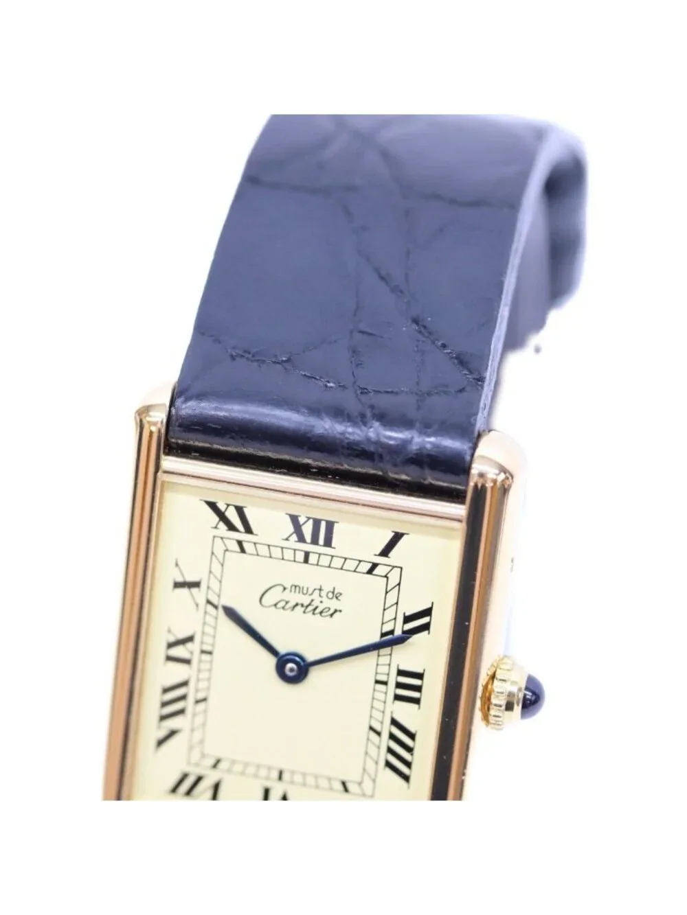 Cartier Must Tank LM Vermeil Ivory Dial Leather